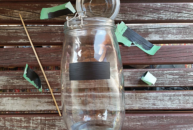 Painted Chalk Labels on Glass Jars