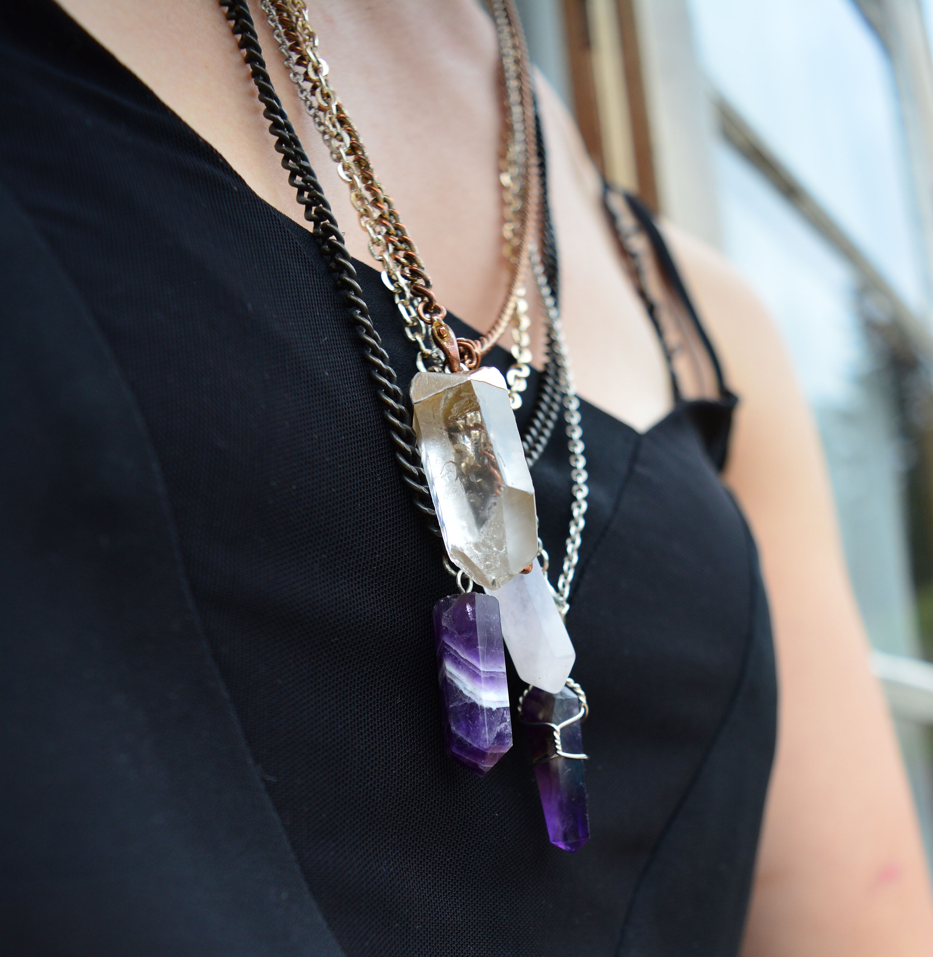 DIY STYLE  DIY Crystal Necklace - Threadbare Cloak