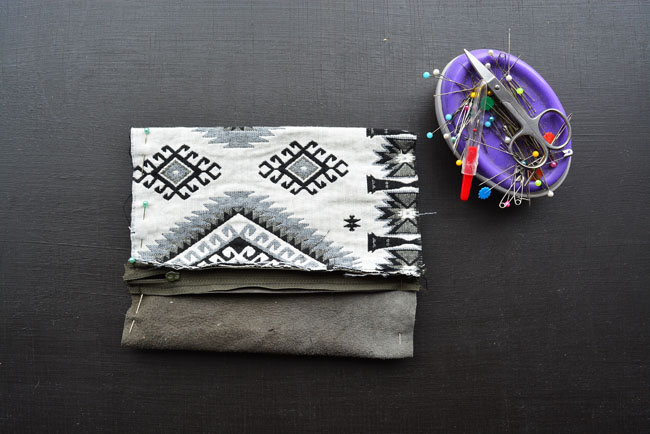 Recycled Leather & Fabric Zip Pouch Tutorial