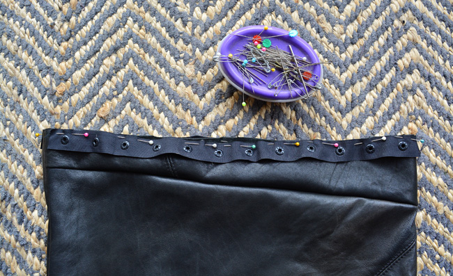 How to make a cushion cover out of a leather jacket