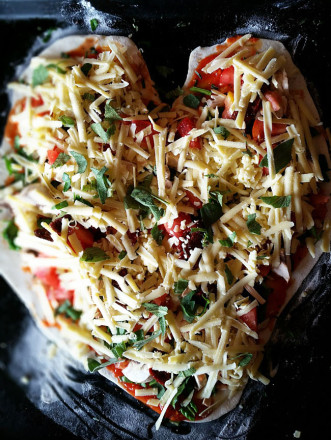 Heart Shaped Valentines Day Pizza