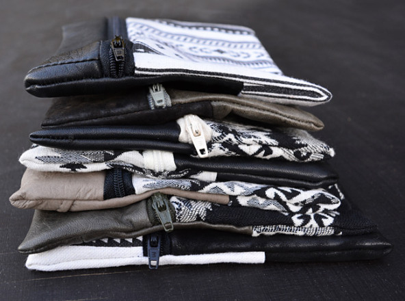 Recycled Leather & Fabric Zip Pouch Tutorial