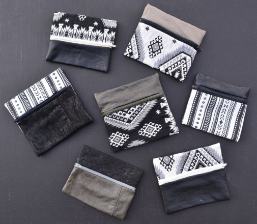 Recycled Leather & Fabric Zip Pouch Tutorial