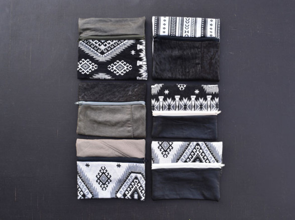 Recycled Leather & Fabric Zip Pouch Tutorial