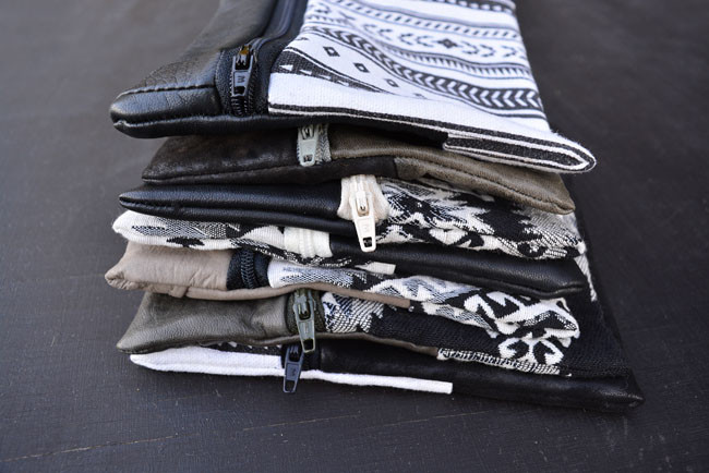 Recycled Leather & Fabric Zip Pouch Tutorial