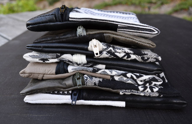 Recycled Leather & Fabric Zip Pouch Tutorial