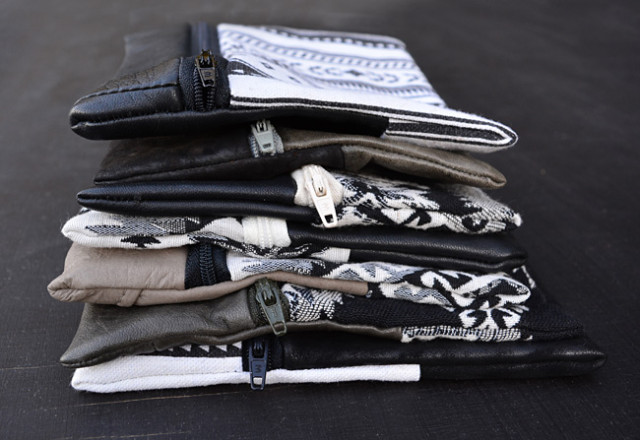 Recycled Leather & Fabric Zip Pouch Tutorial
