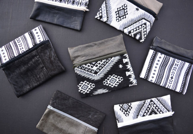 Recycled Leather & Fabric Zip Pouch Tutorial