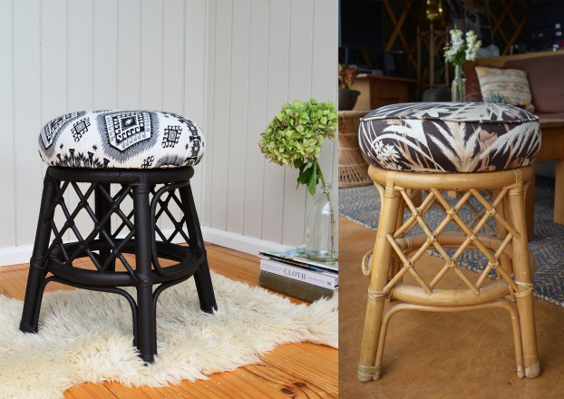 Before & After - How to reupholster a stool_2
