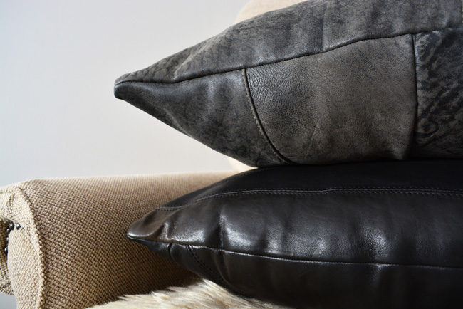 How to make a cushion cover out of a leather jacket