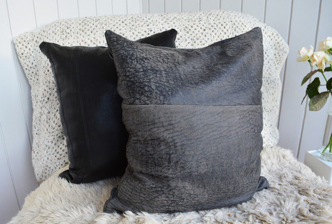 How to make a cushion cover out of a leather jacket