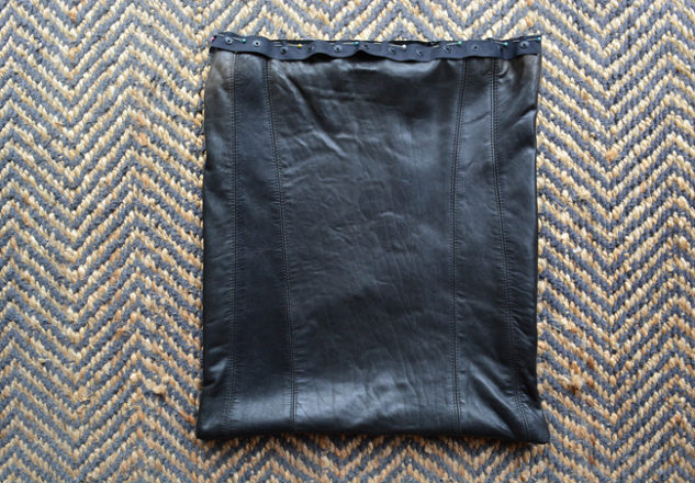 How to make a cushion cover out of a leather jacket