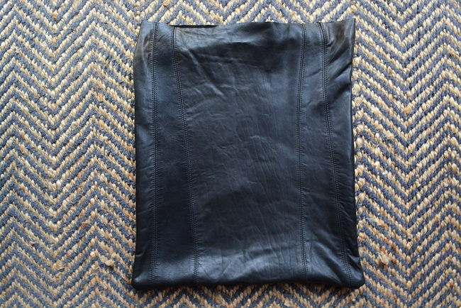 How to make a cushion cover out of a leather jacket