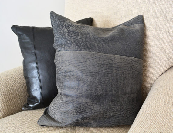 How to make a cushion cover out of a leather jacket
