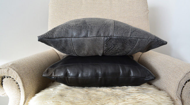 How to make a cushion cover out of a leather jacket