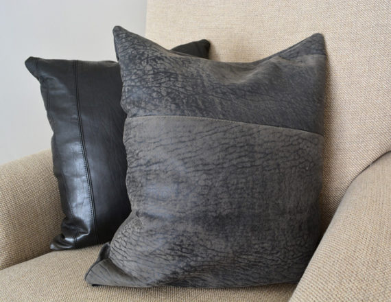 How to make a cushion cover out of a leather jacket